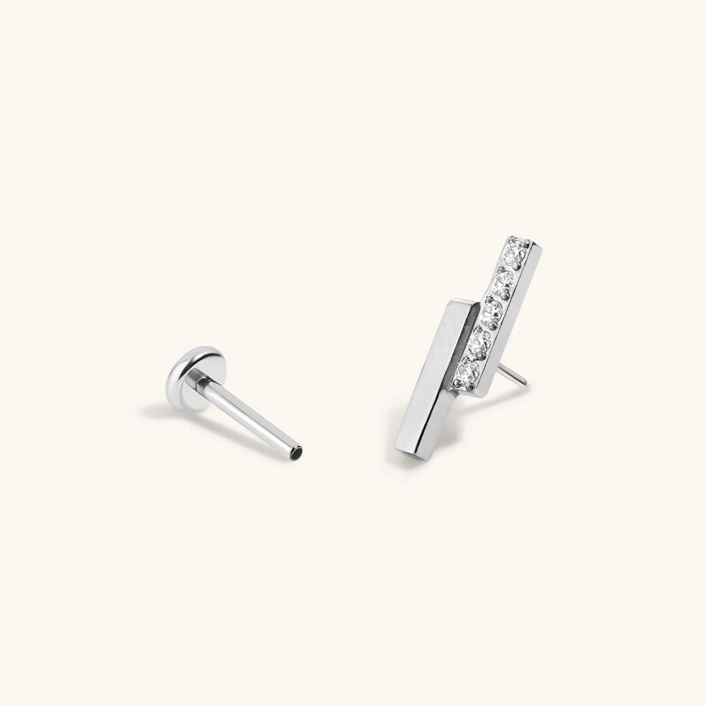 Pave Lightning Bar Nap Earrings - Image 7