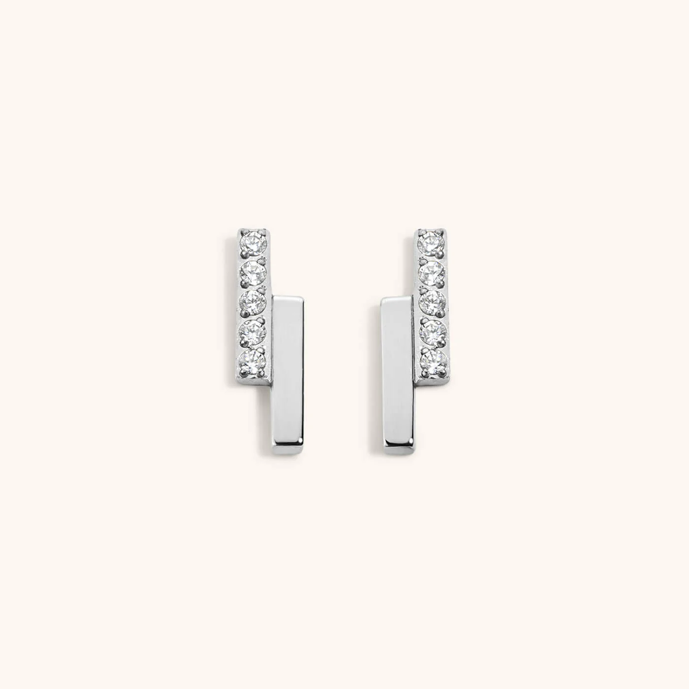 Pave Lightning Bar Nap Earrings - Image 8