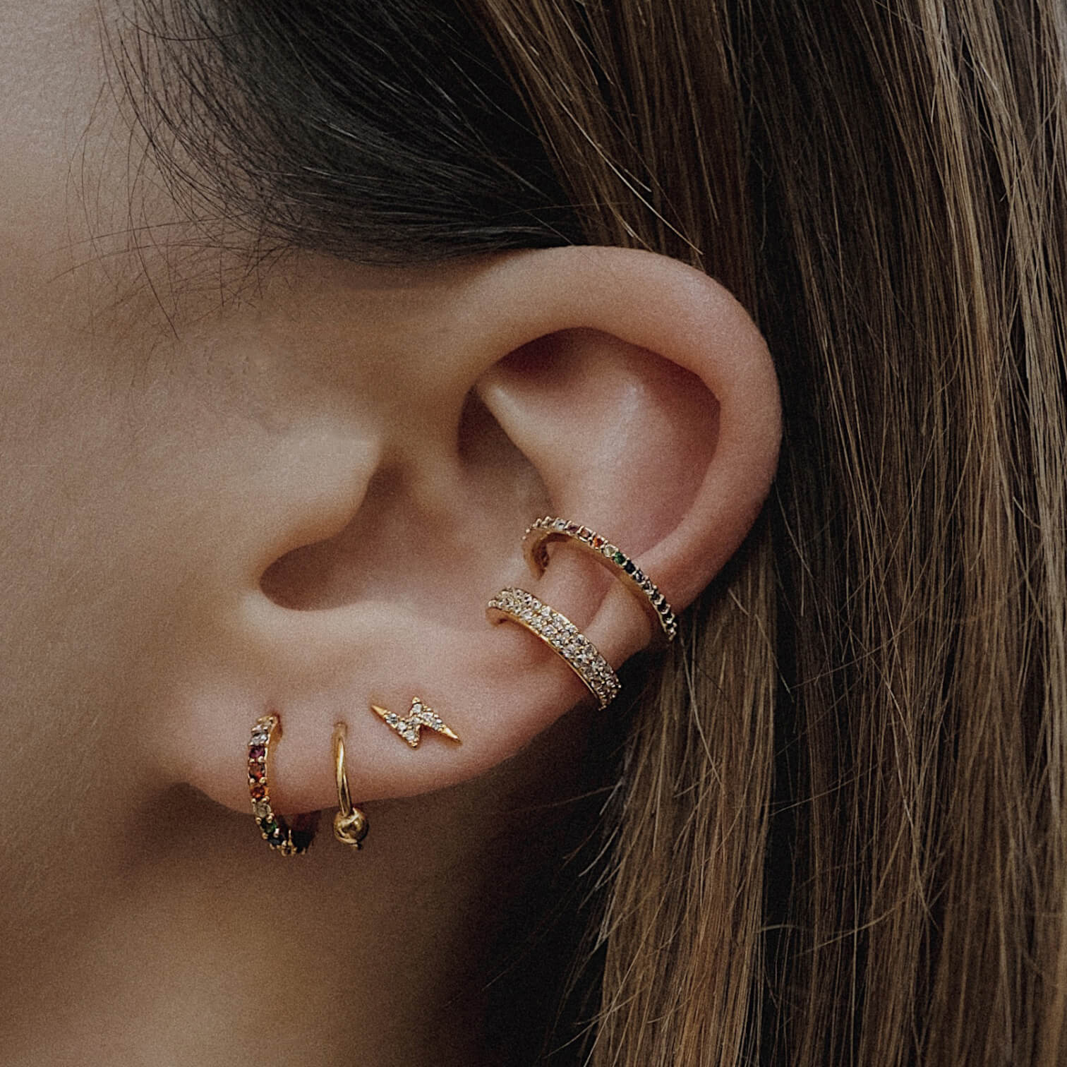 Pave Lightning Nap Earrings - Image 3