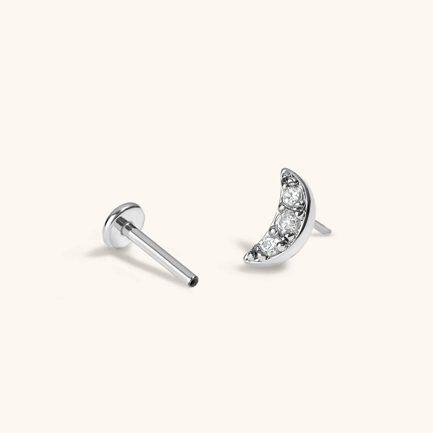 Pave Moon Nap Earrings - Image 5