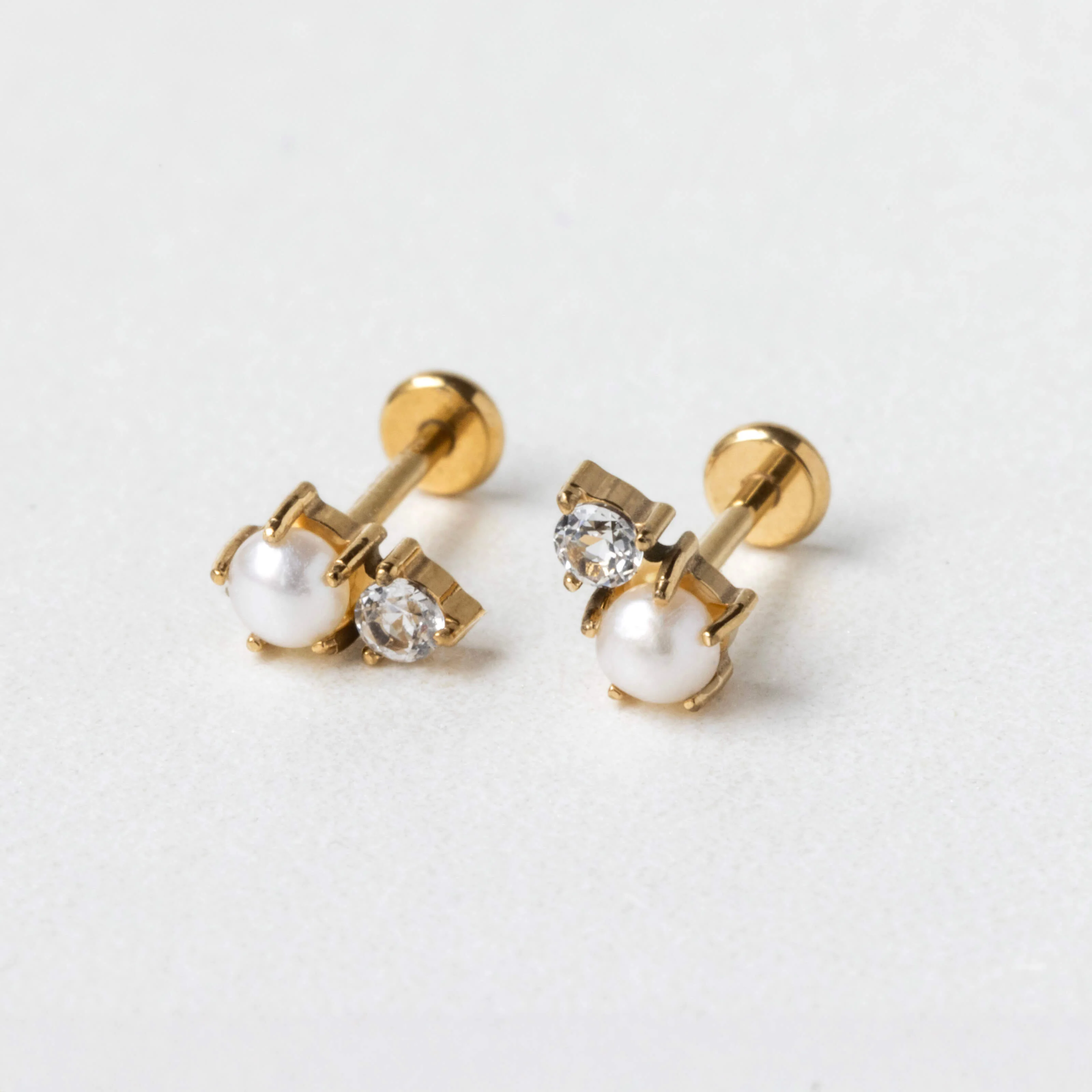 Pearl and White Topaz Nap Earrings - Image 3