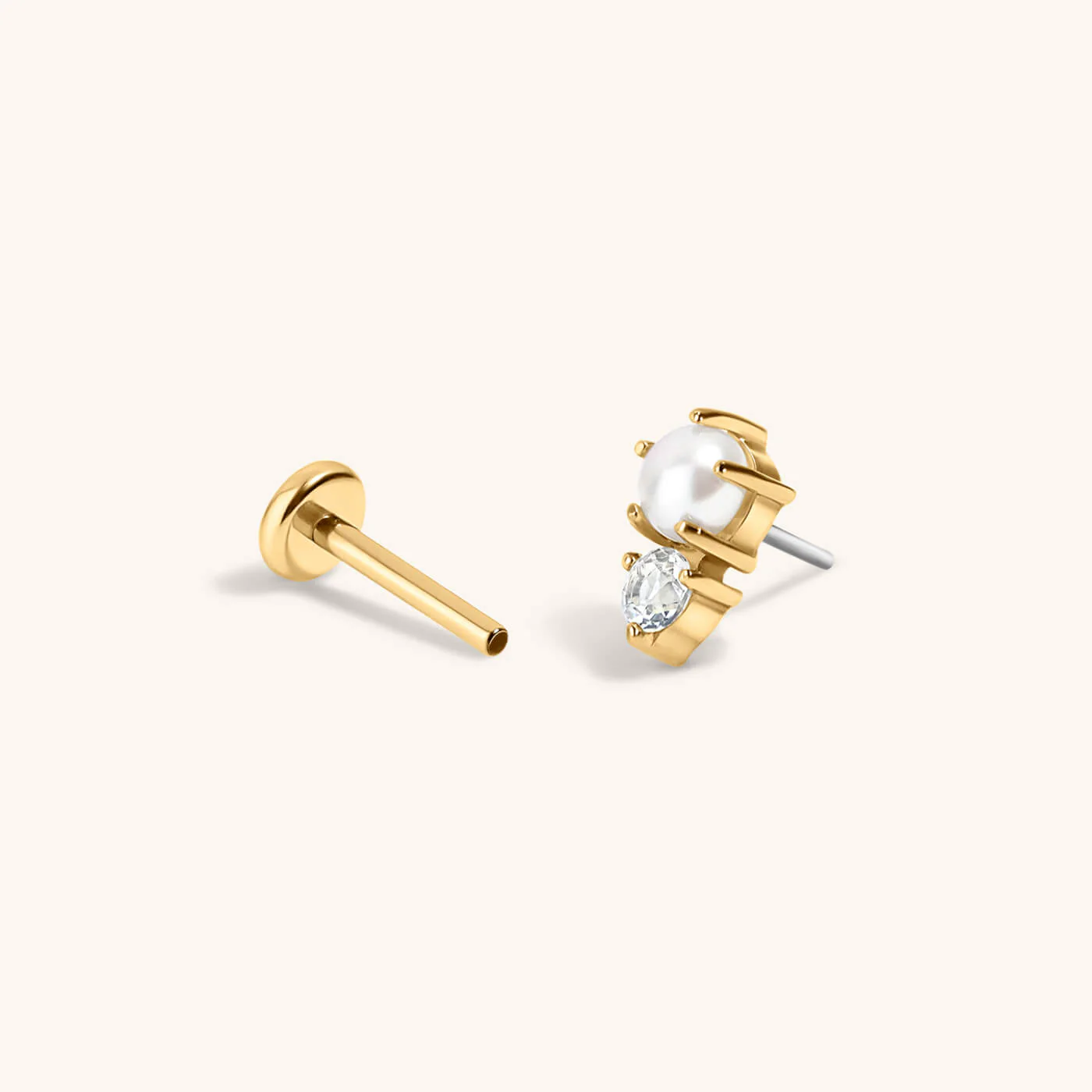 Pearl and White Topaz Nap Earrings - Image 5