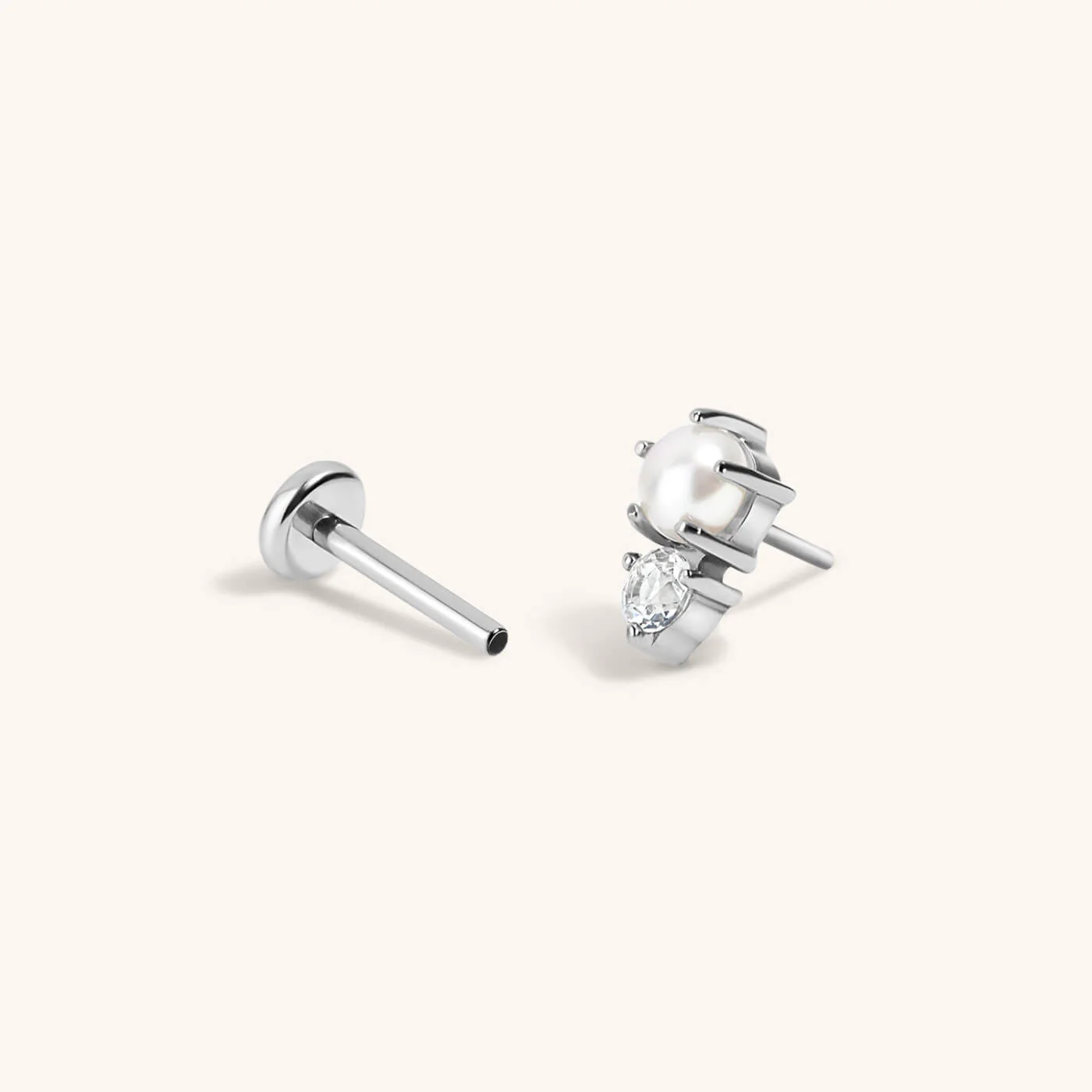 Pearl and White Topaz Nap Earrings - Image 6