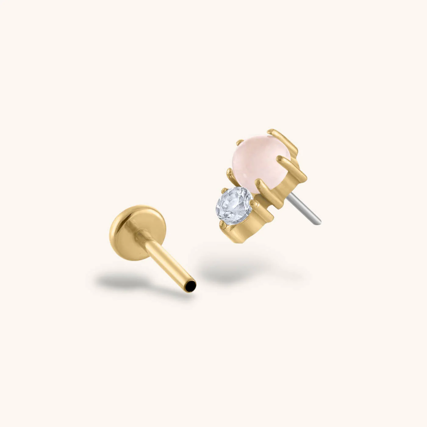 Pink Quartz and White Topaz Nap Earrings - Image 3
