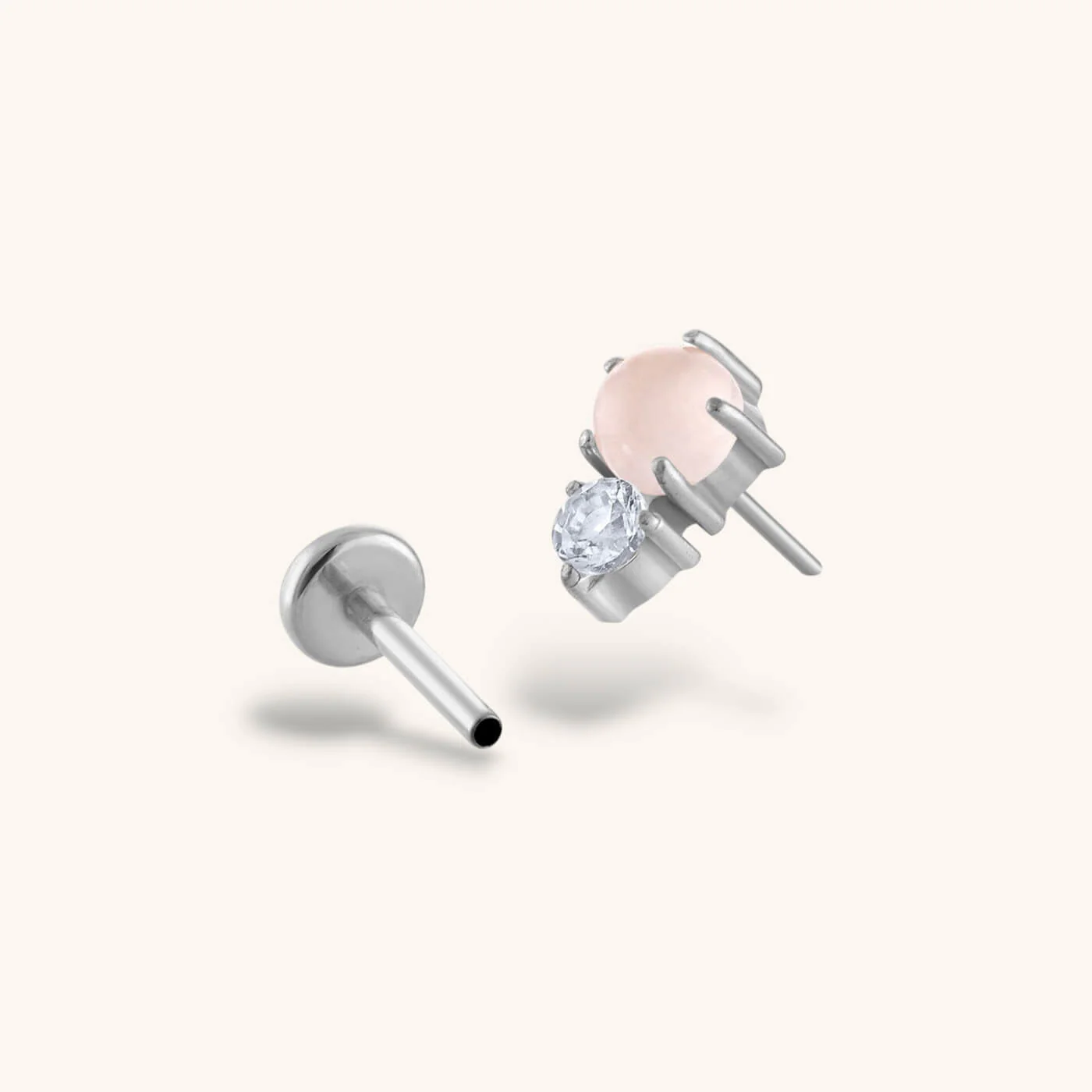Pink Quartz and White Topaz Nap Earrings - Image 5
