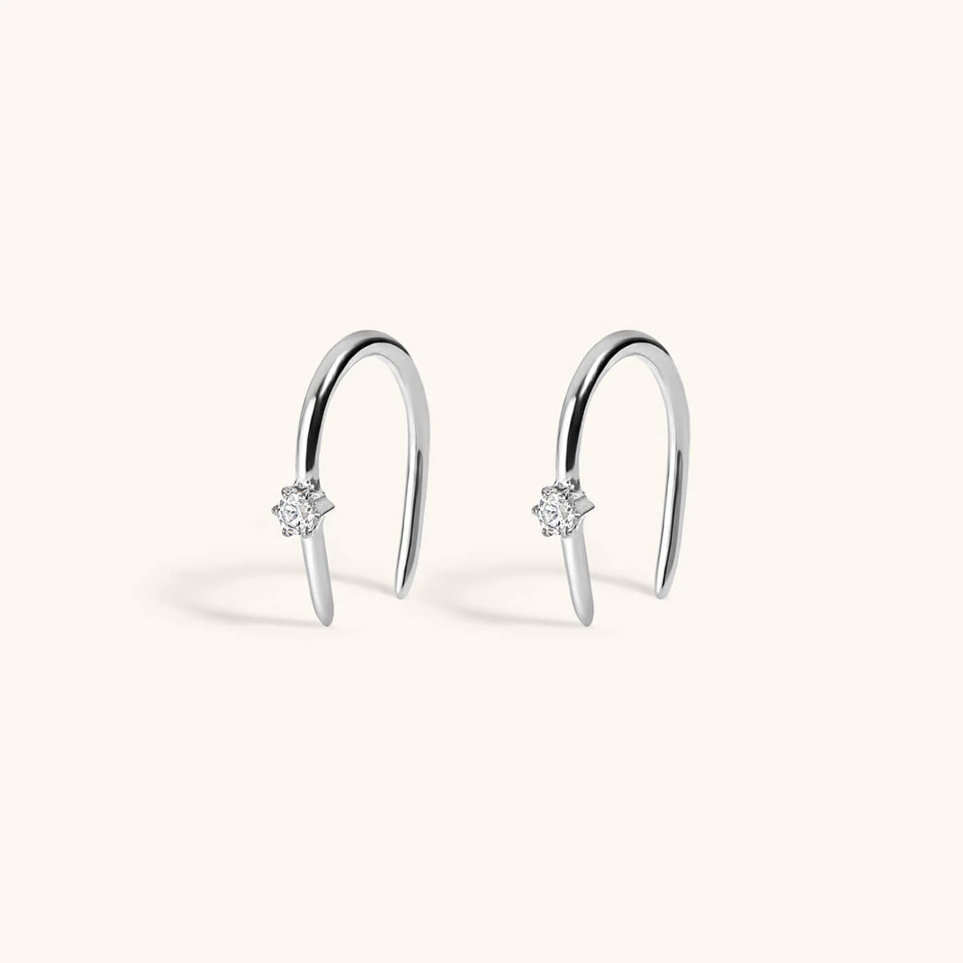 Shooting Star Open Hoop Earrings in Titanium - Image 4