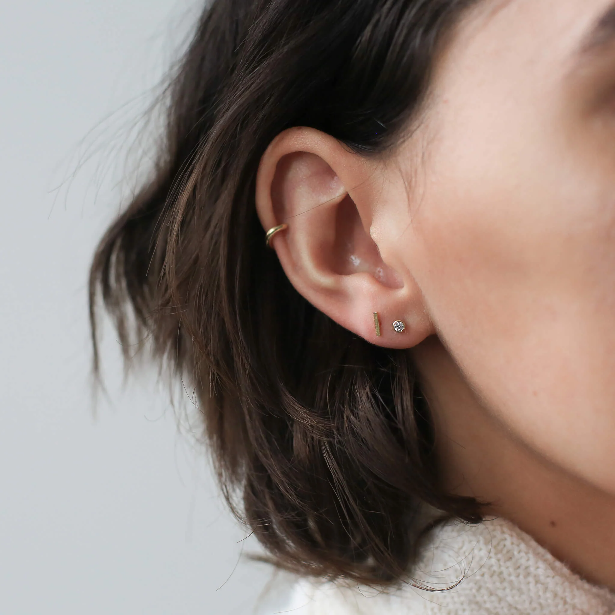 Tiny Crystal Nap Earrings - Image 3