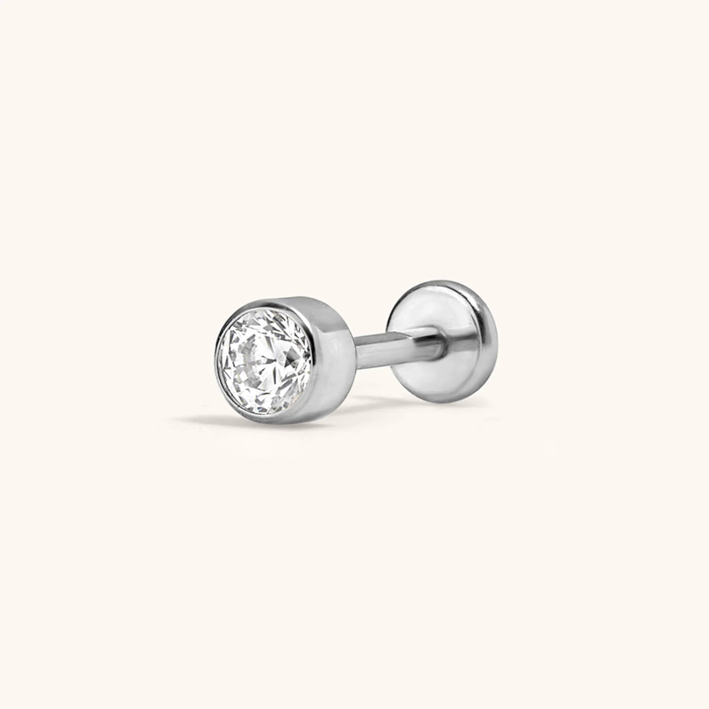 Tiny Crystal Push Pin Flat Back Earring - Image 4
