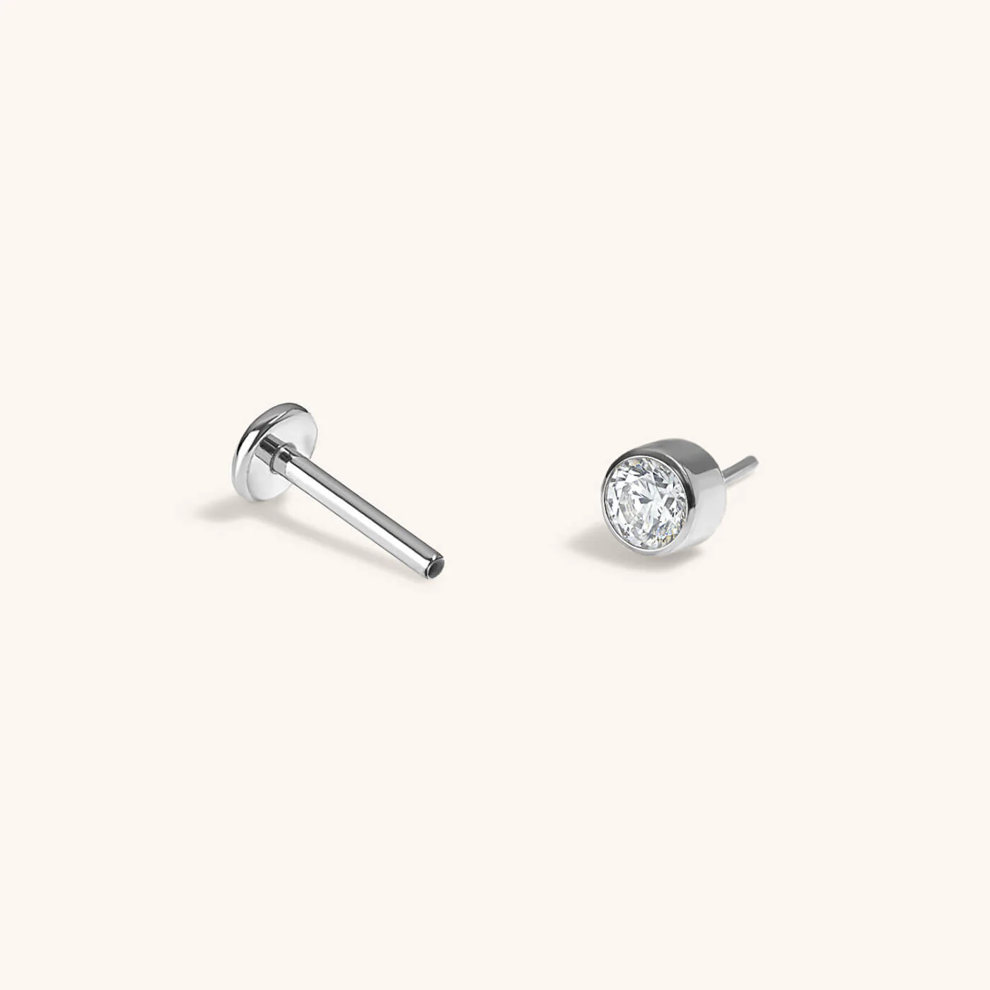 Tiny Crystal Push Pin Flat Back Earring - Image 7