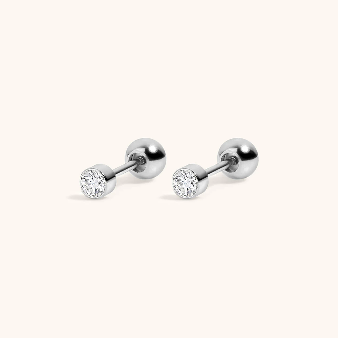 Tiny Crystal Studs in Titanium - Image 4