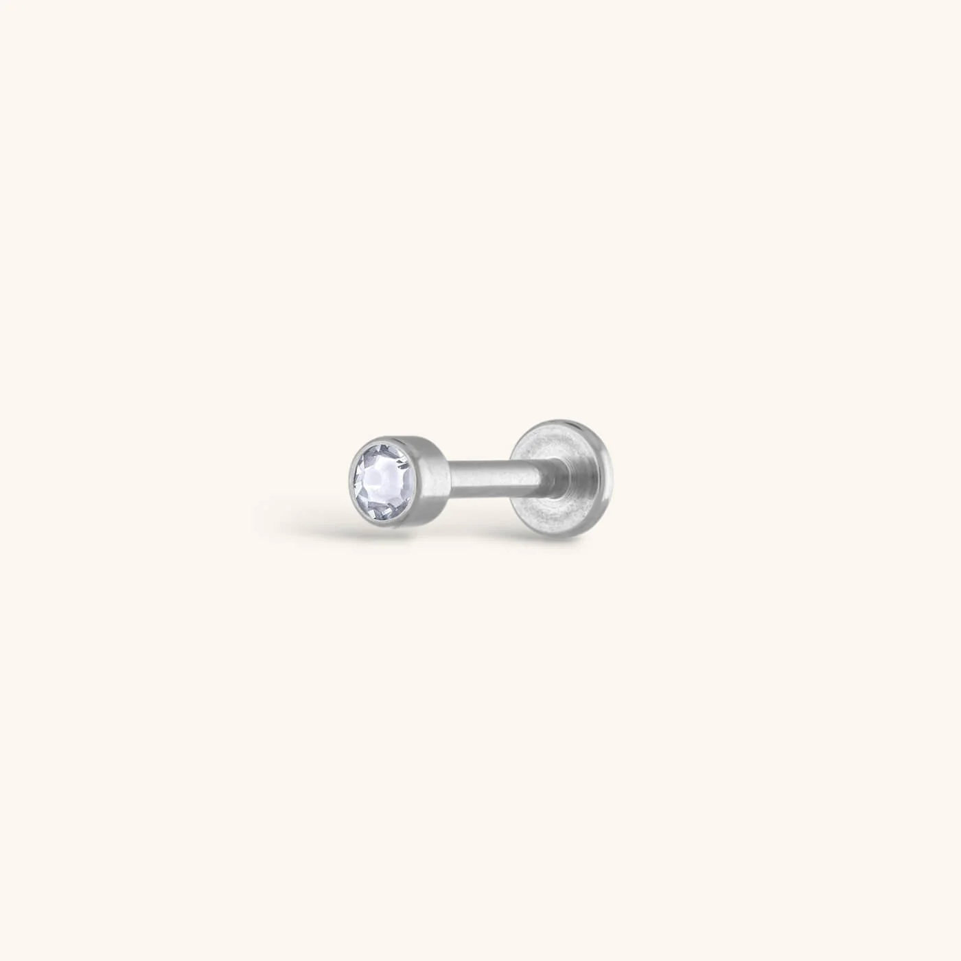 Tiny Crystal Threaded Flat Back Earring - Image 4