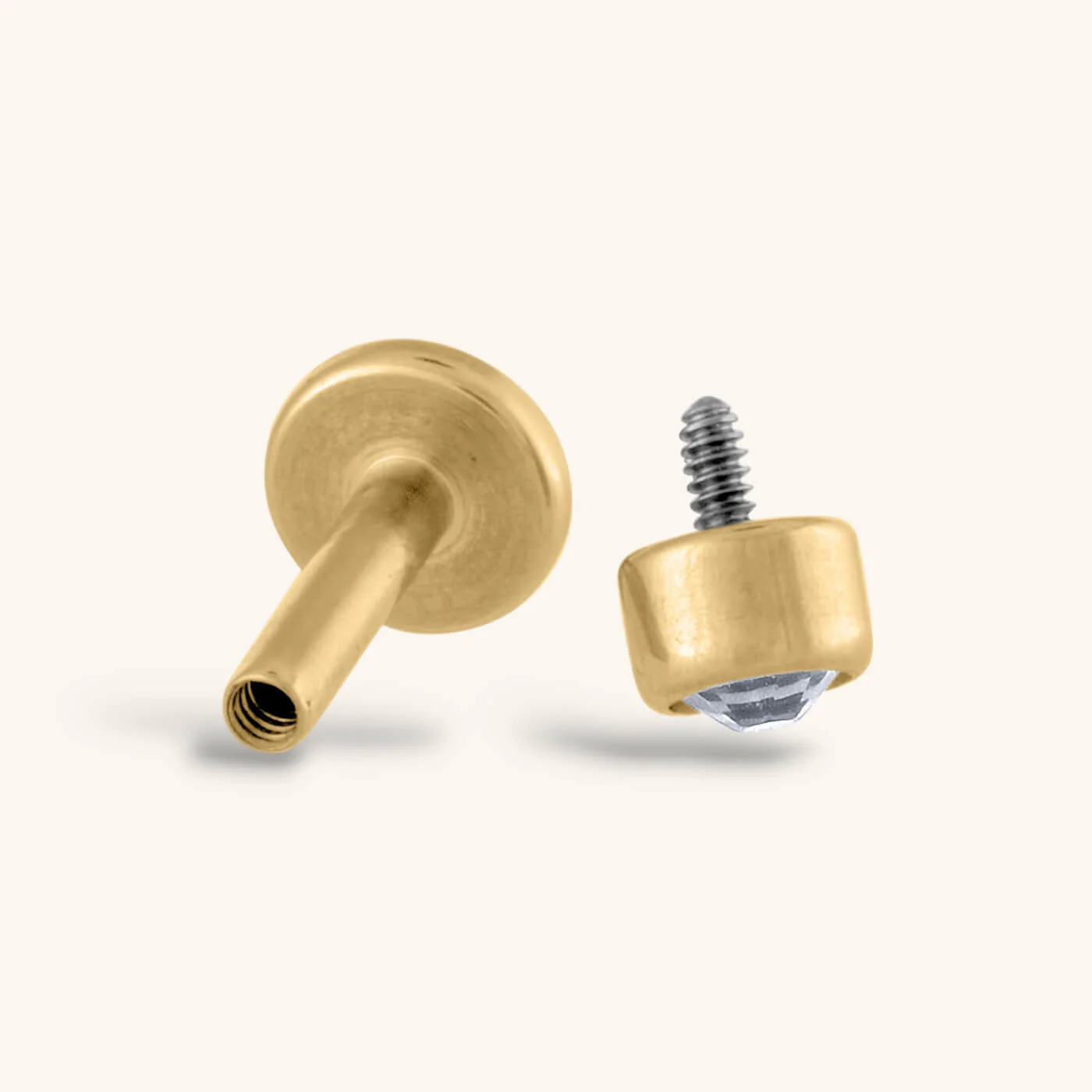 Tiny Crystal Threaded Flat Back Earring - Image 5
