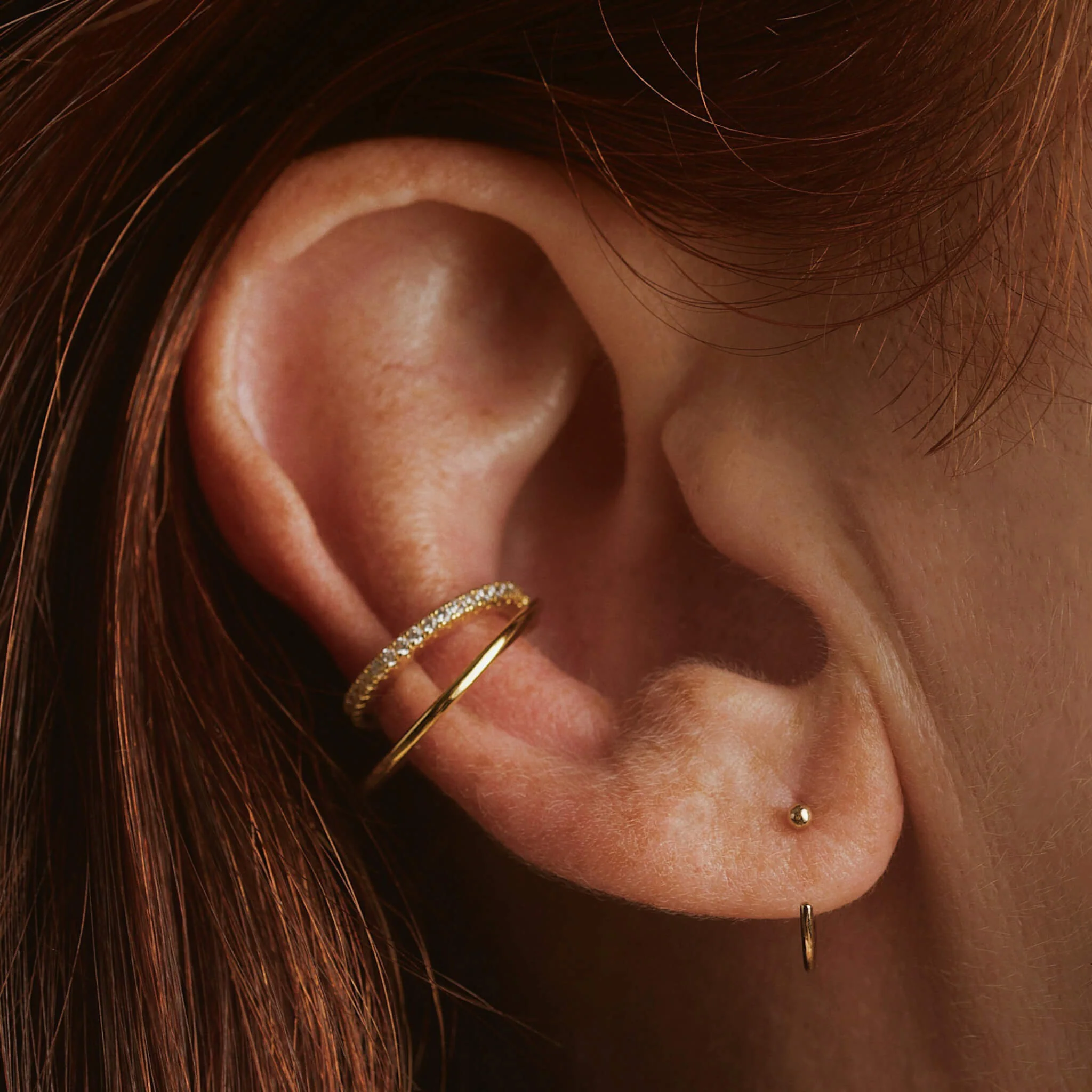 Tiny Secret Nose Hoop Ring in 14k Gold - Image 4