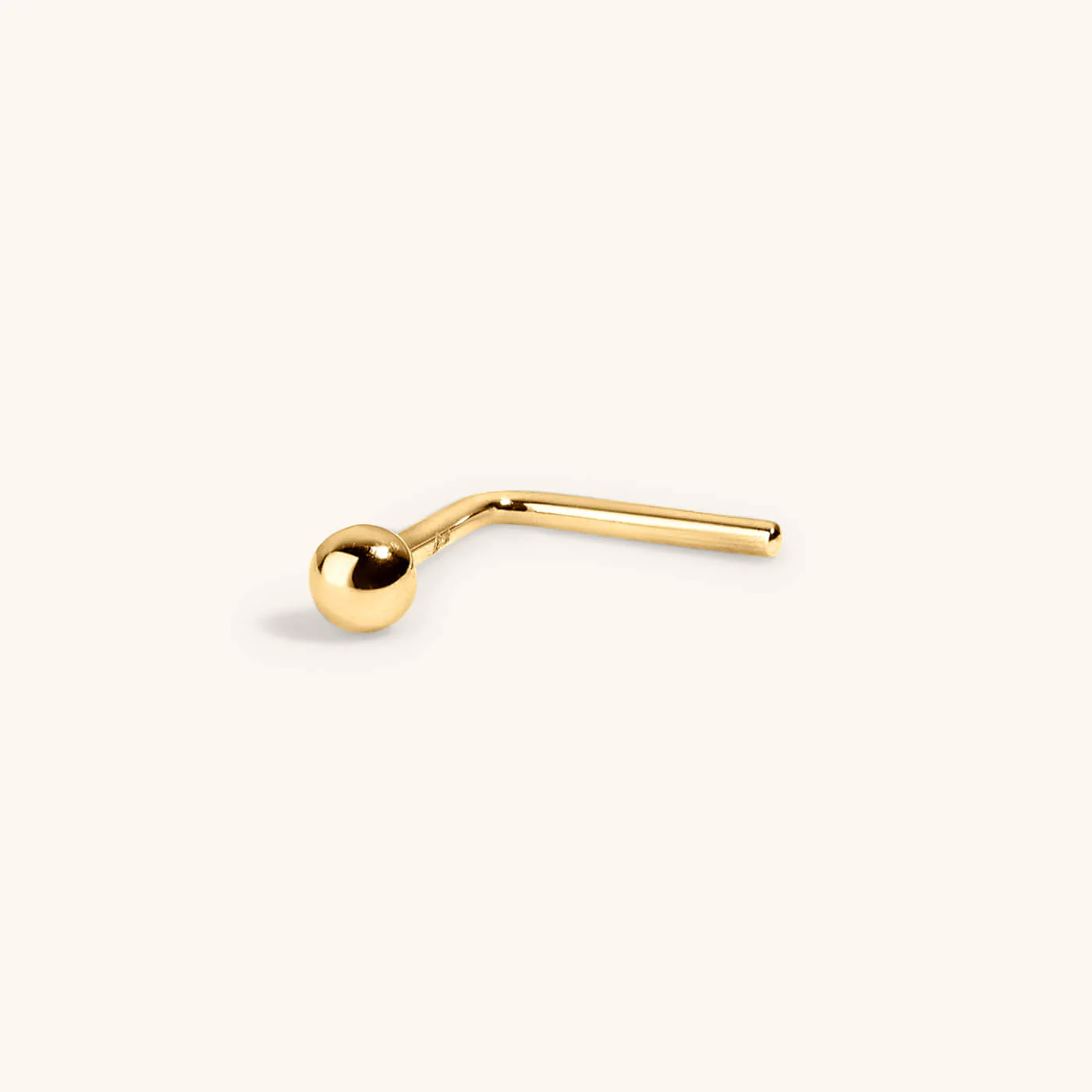 Tiny Secret Stud L-Shape Nose Ring in 14k Gold - Image 3