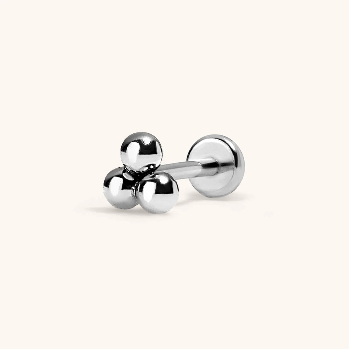 Tiny Trinity Push Pin Flat Back Earring - Image 4