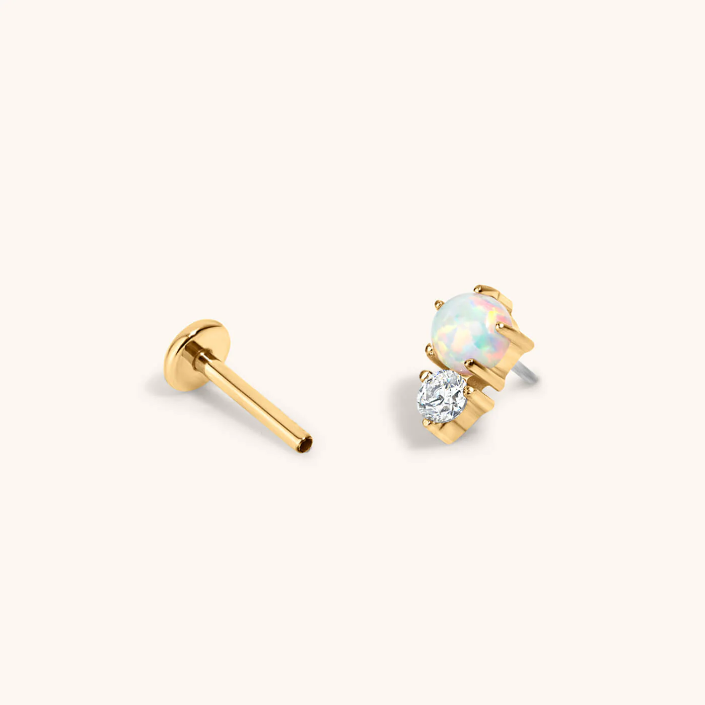 Wish and Hope Opal Push Pin Flat Back Earring - Image 3